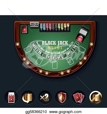 Stock Illustration   Vector Blackjack Table Layout  Clipart Gg58366210