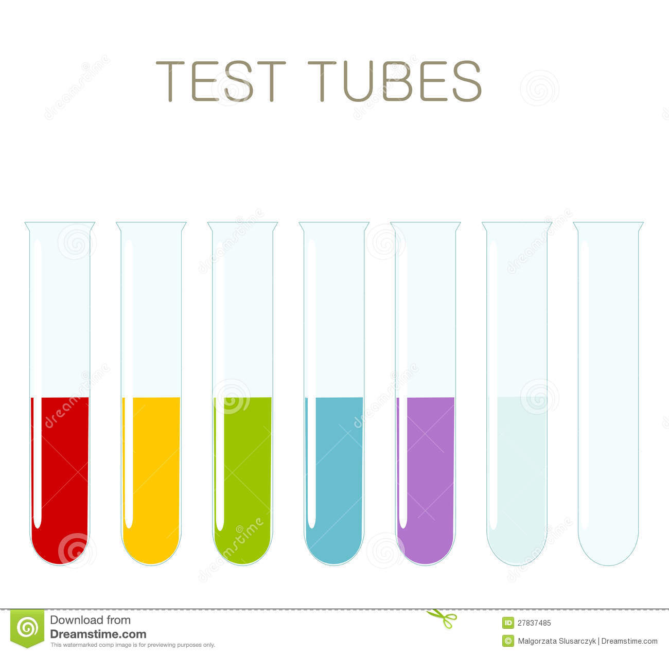 Test Tubes With Various Liquids  Science Vector Illustration