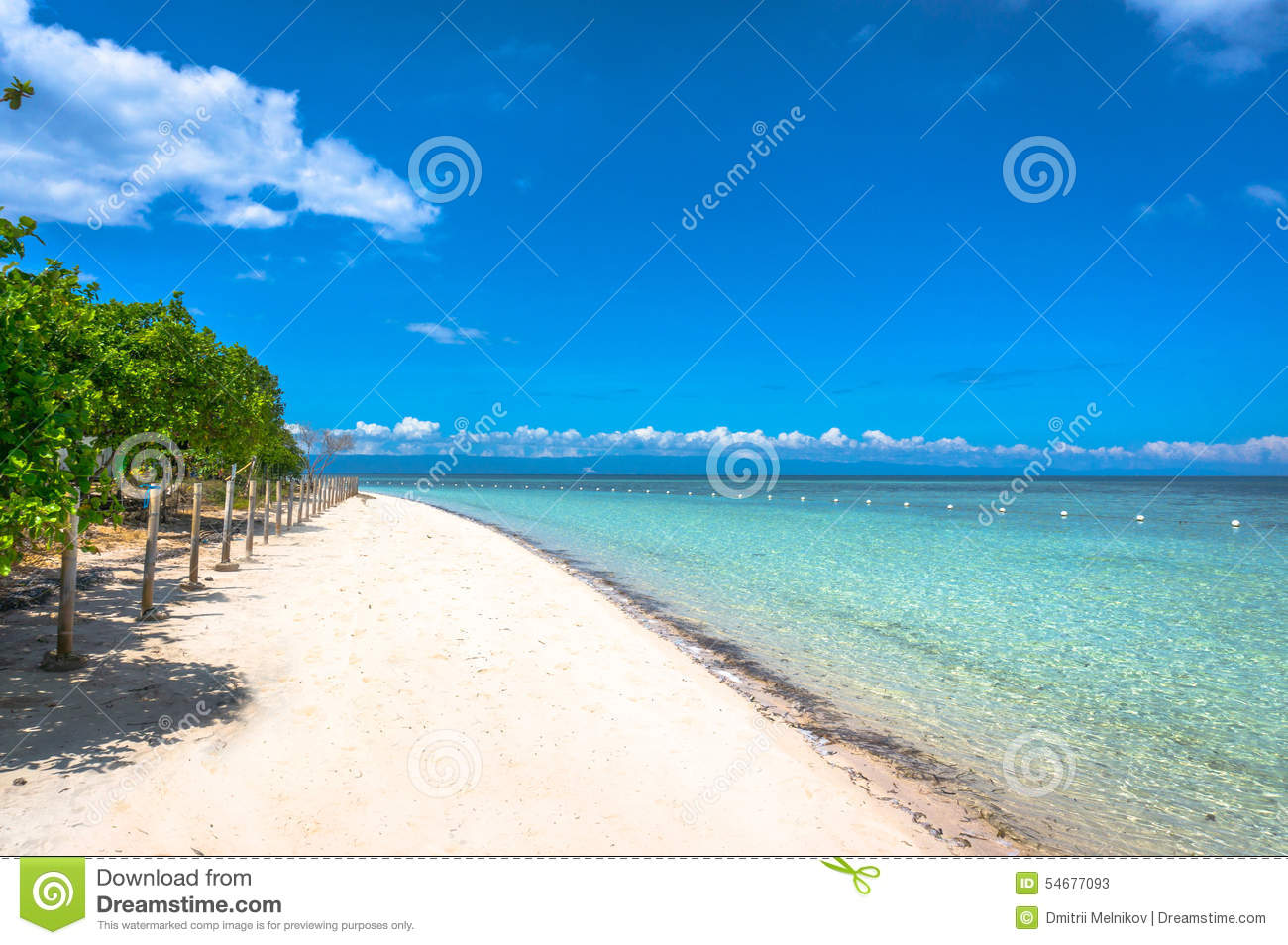 The Beach In The Philippine Islands On The Background Of Blue Sky And