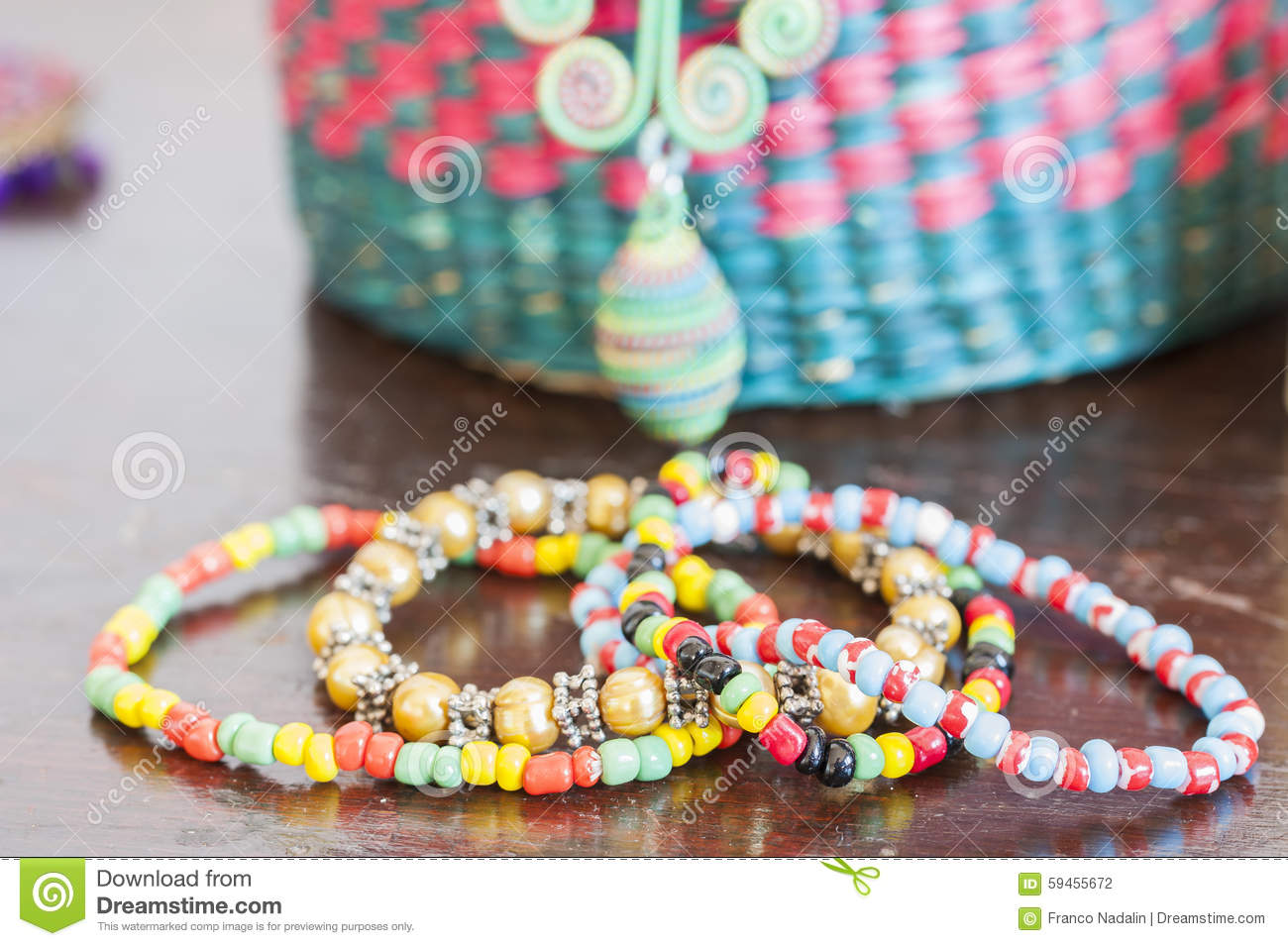 Various Bracelets Colorful Plastic Beads  Costume Jewelry For Woman