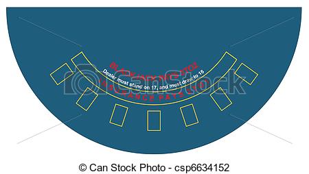 Vector Illustration Of Blackjack Table Csp6634152   Search Clipart