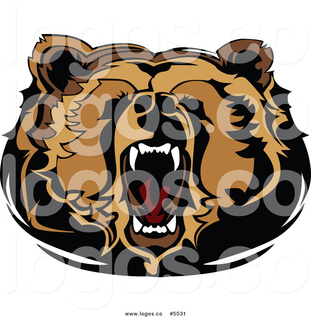 Vector Of A Logo Of An Angry Roaring Bear Head By Chromaco    5531