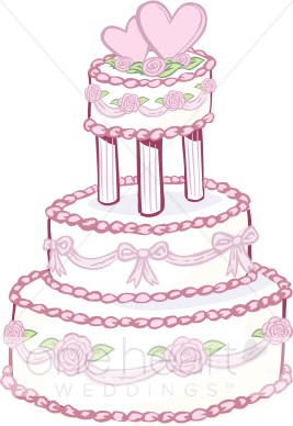 Wedding Cake Clipart Clipart Three Tier Cake Pink Wedding Cake Clipart