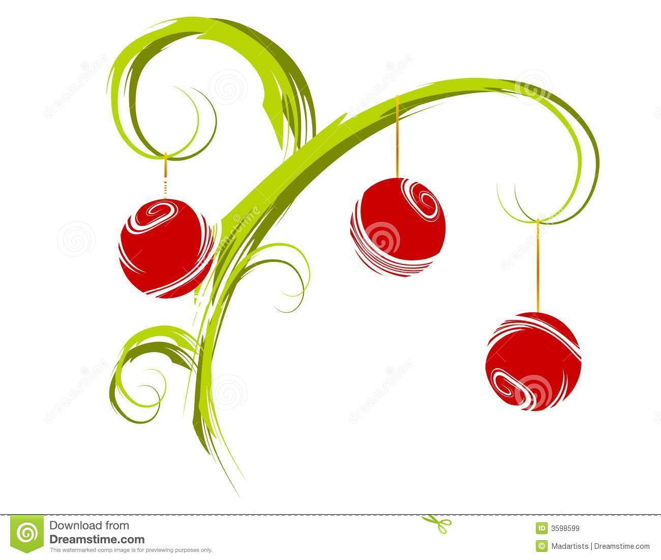 Xmas Tree Branch Ornaments Royalty Free Stock Images   Image  3598599