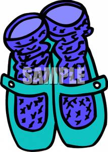 Ballet Slippers And Purple Socks   Royalty Free Clipart Picture