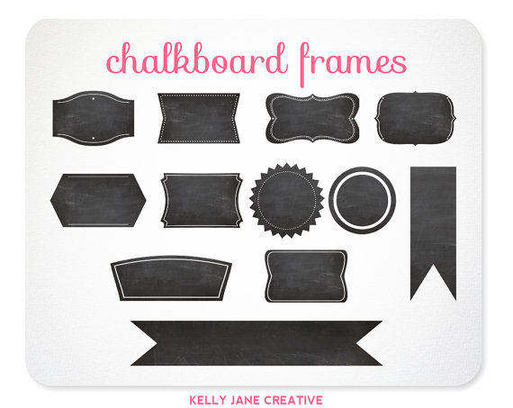 Chalkboard Scrapbooking Clip Art   Clipart   Digital Frame   Journal