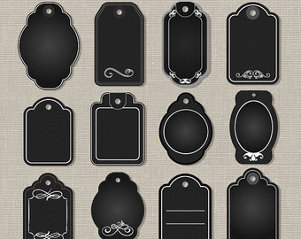 Chalkboard Tags  Digital Clipart Chalkboard Tags Pack With Black
