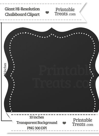 Clean Chalkboard Giant Dotted Fancy Label Clipart From Printabletreats