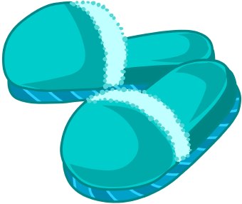 Clip Art Of A Pair Green And Blue Fuzzy Slippers Clipart