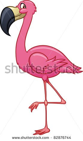 Cute Cartoon Flamingo  Vector Illustration With Simple Gradients  All