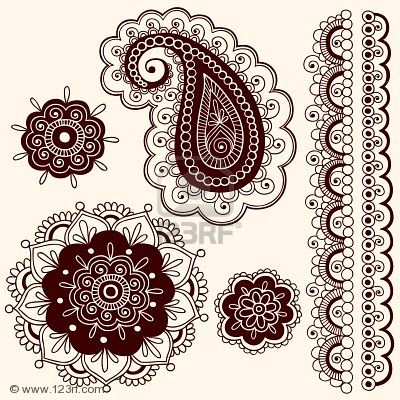 Drawn Intricate Mehndi Henna Tattoo Paisley Doodle  Illustration Jpg
