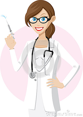 Female Doctor Is Hold A Syringe Royalty Free Stock Image   Image