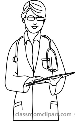 Female Doctor With Stethoscope Outline Jpg