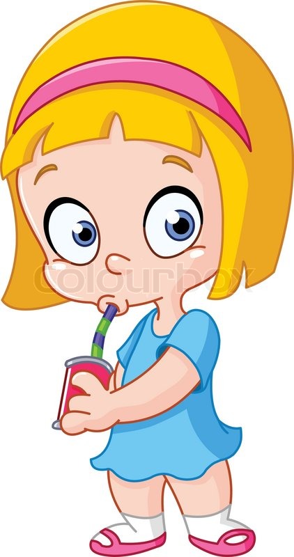 Girl Drinking Soda From A Can   Vector   Colourbox