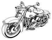 Harley Motorcycle Black And White Clipart   Free Clip Art Images