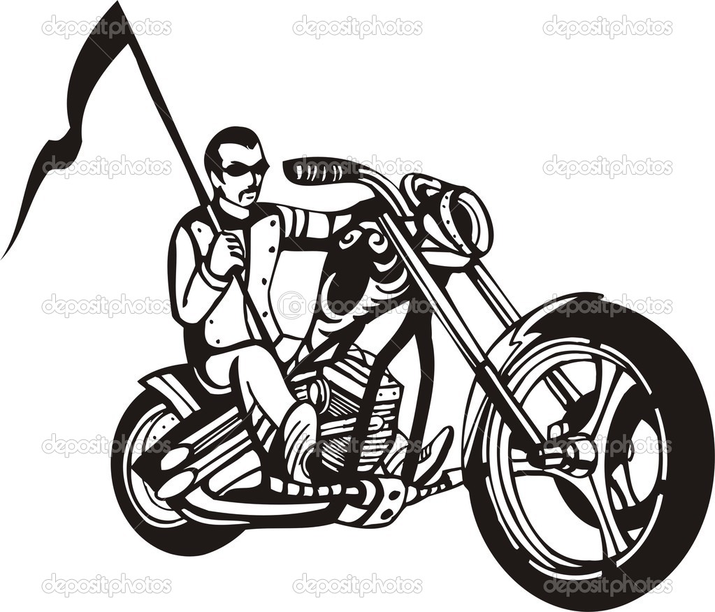 Harley Motorcycle Clipart Black And White Depositphotos 3477963 Harley