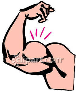 Man Flexing Biceps   Royalty Free Clipart Picture