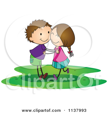 Of A Boy And Girl Hugging   Royalty Free Vector Clipart By Colematt