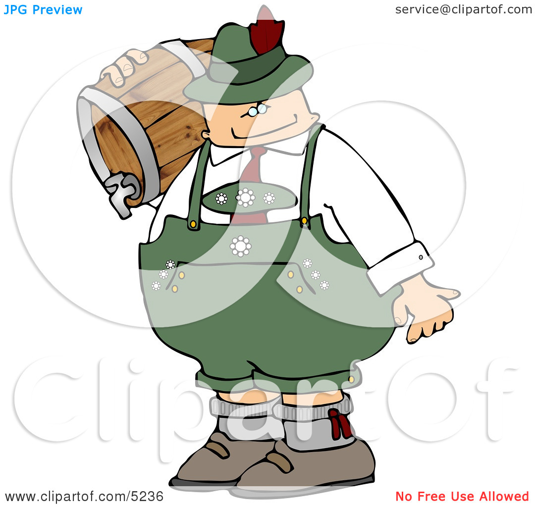 Oktoberfest Beer Man Carrying A Keg Clipart By Dennis Cox  5236