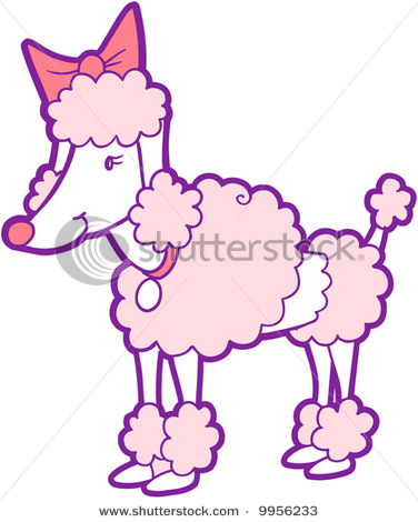 Picture Of A Pink Poodle Show Dog In A Vector Clip Art Illustration