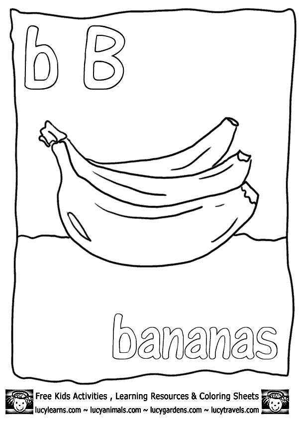 Printable Fruit Coloring Pages Bananas Fruit Coloring Pages Of Banana    