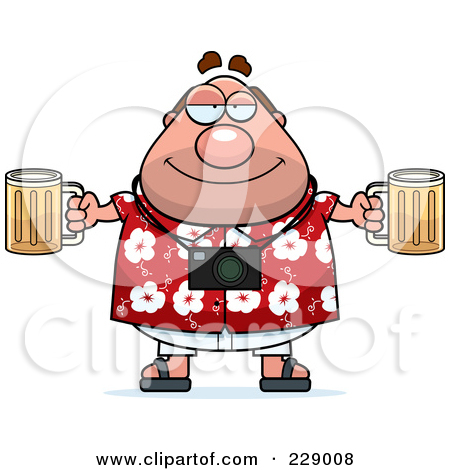 Rf  Clipart Illustration Of A Tourist Man Holding Beer By Cory Thoman