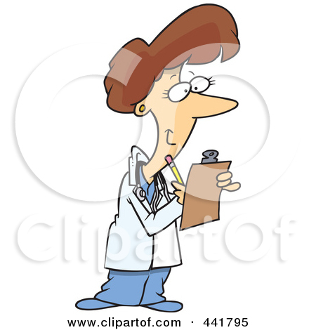 Royalty Free  Rf  Clipart Illustration Of A Female Vet Using A
