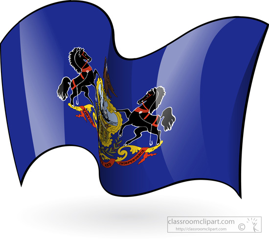 State Flags   Pennsylvania State Flag Waving Clipart   Classroom