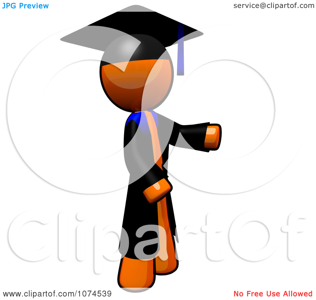 Student Presenting Clipart Clipart Orange Man Graduate