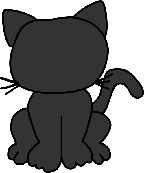 Black Cat Outline Clip Art At Clker Com   Vector Clip Art Online