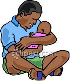 Black Fathers Clip Art   African American Dad Holding A Newborn Baby