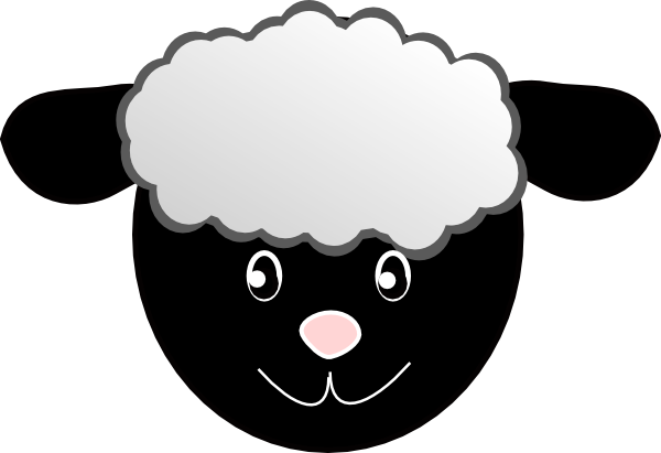 Black Happy Sheep Clip Art At Clker Com   Vector Clip Art Online