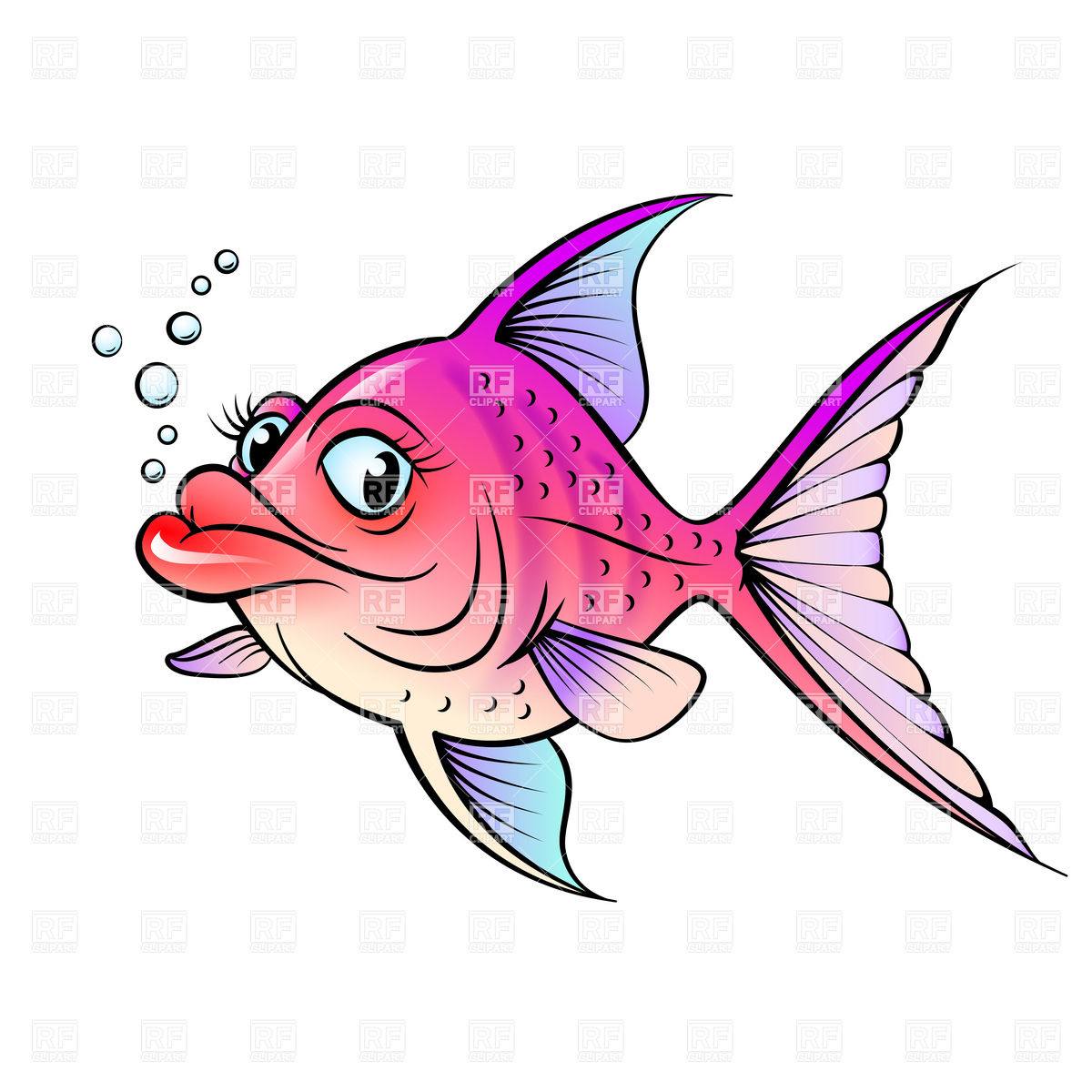 Cartoon Fish With Big Lips 7044 Plants And Animals Download Royalty    