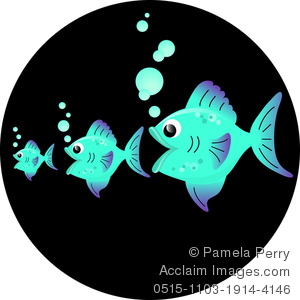 Clip Art Image Of A Big Fish Eating Little Fish   Acclaim Stock    