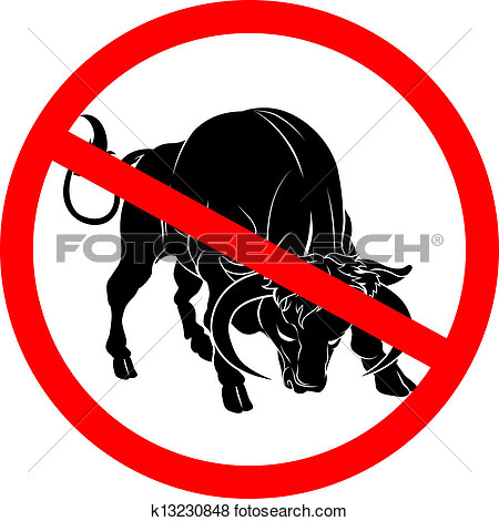 Clip Art   No Bull Sign  Fotosearch   Search Clipart Illustration