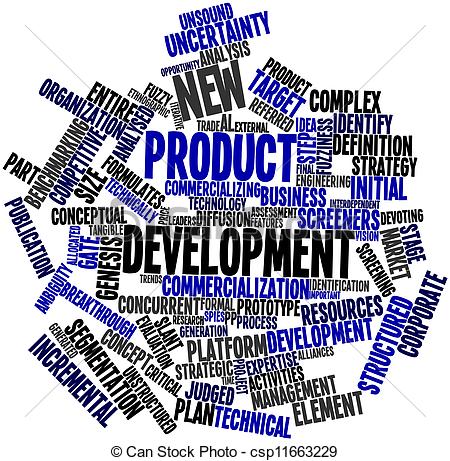 Clip Art Of Word Cloud For New Product Development   Abstract Word