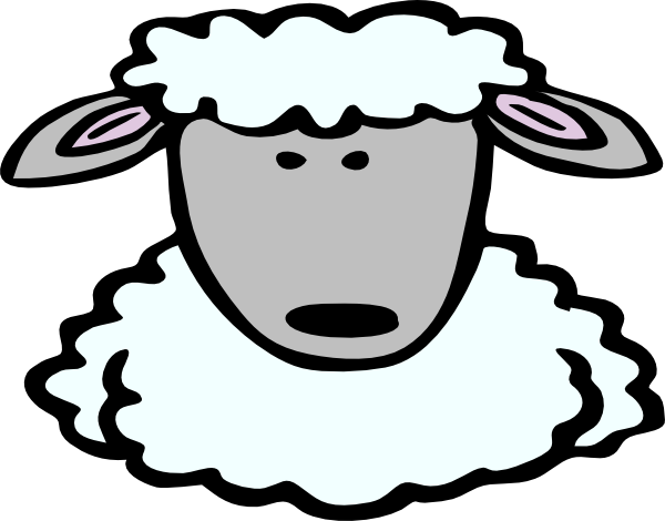 Clipart Happy Black And White Ram Sheep Face Smiling