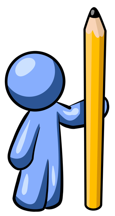 Clipart Illustration Of A Blue Man Holding Up And Standing Beside A