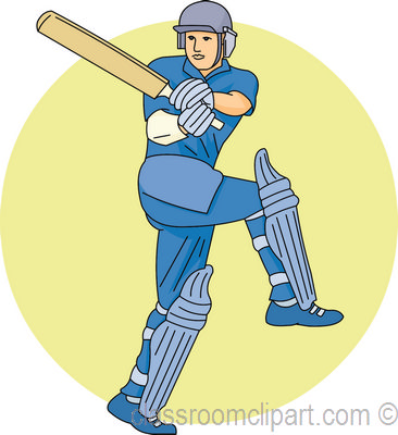 Cricket Clipart   Cricket Player Swing Bat 23   Classroom Clipart