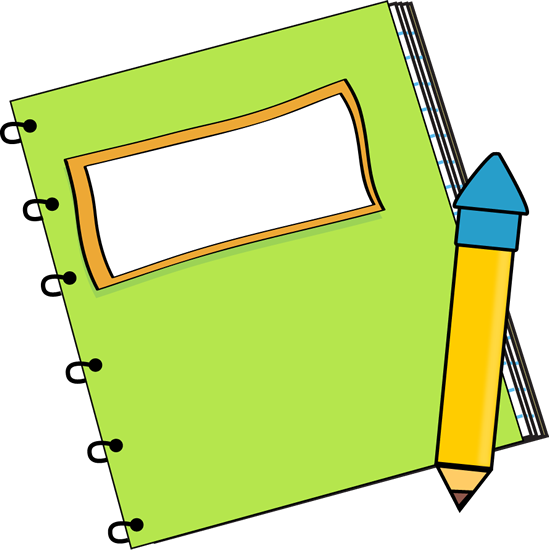 Notebook Clipart Green Notebook With Pencil Png