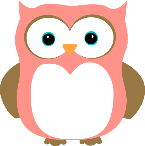 Pink And Brown Owl Clip Art Image   Pink And Brown Owl With Orange