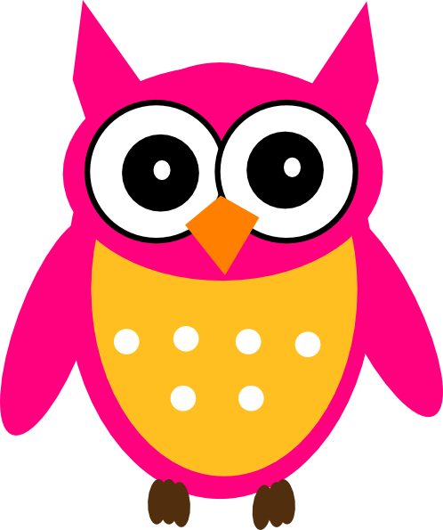 Pink Yellow Owl Clip Art At Clker Com   Vector Clip Art Online