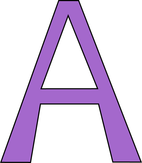 Purple Letter A Clip Art Image   Large Purple Capital Letter A