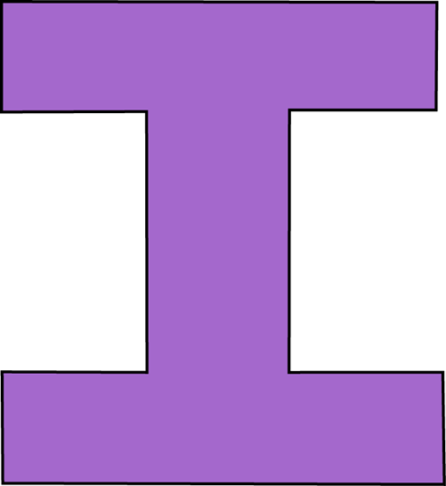 Purple Letter I Clip Art Image   Large Purple Capital Letter I