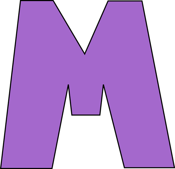 Purple Letter M Clip Art Image   Large Purple Capital Letter M