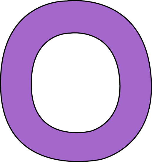 Purple Letter O Clip Art Image   Large Purple Capital Letter O