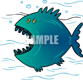 Royalty Free Clipart Image  Big Fish With A Big Mouth
