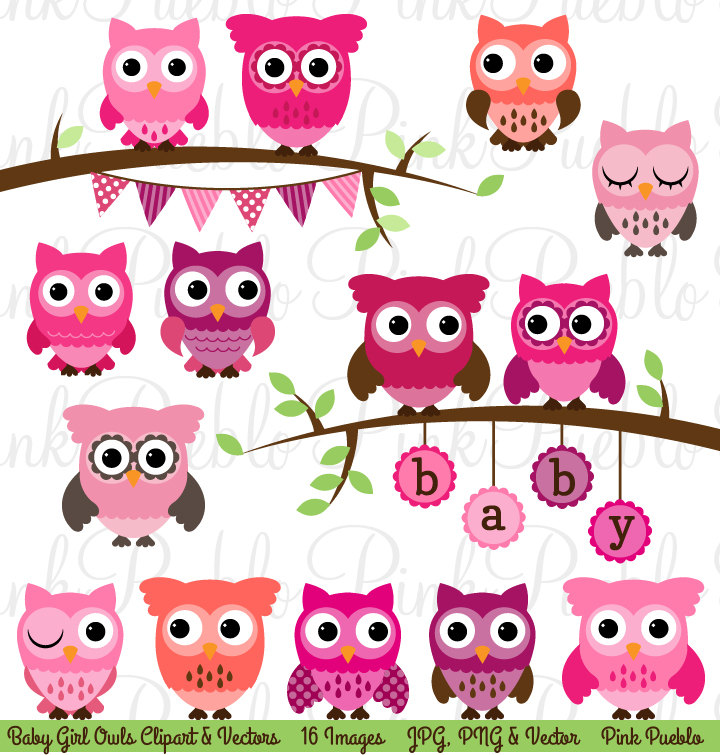 Baby Shower Girl Owl Clipart Clip Art Girl Baby By Pinkpueblo