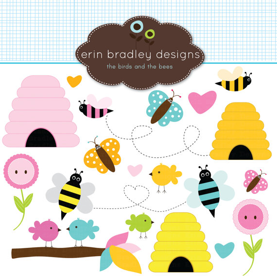 Birds Bees Clipart Clip Art For Personal   Commercial Use Butterflies