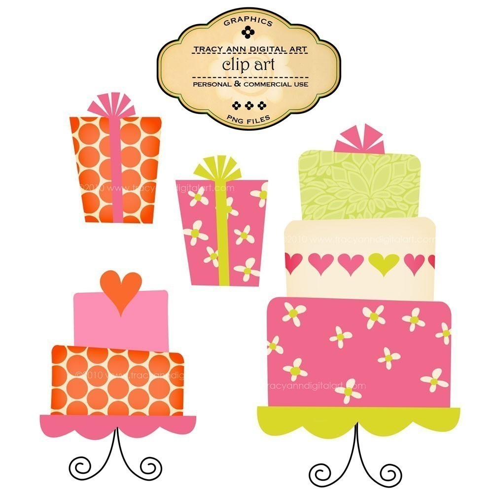 Clip Art Tiered Cakes Commercial And Personal Use Set 5 Cake On Cake